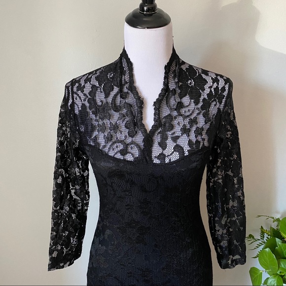 ASOS Black Lace Dress Size Small - Picture 3 of 5